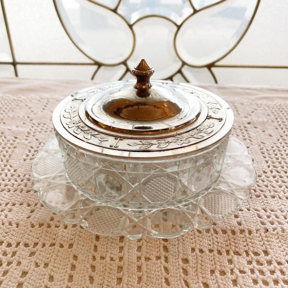 フランス直輸入 アンティークキャンディポット インテリア用