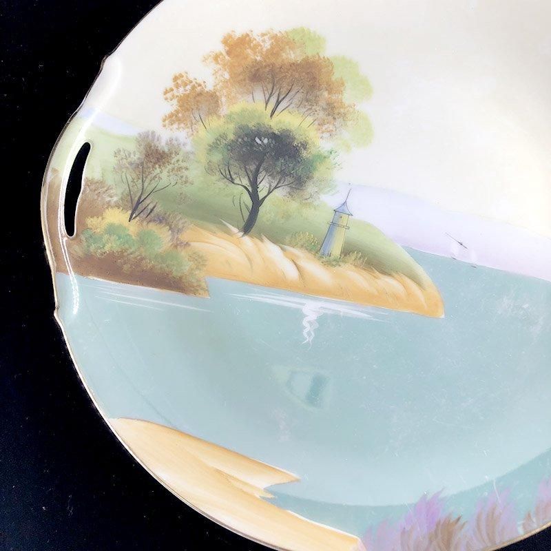 オルードノリタケ ラスター彩水仙文三足盤 M印（1910～1921年頃） オ