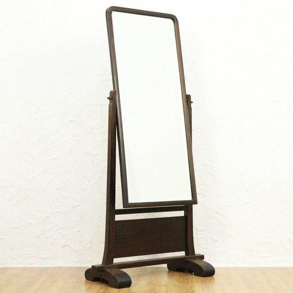カットガラス スタンドミラー 大正昭和初期 日本製 アンティーク