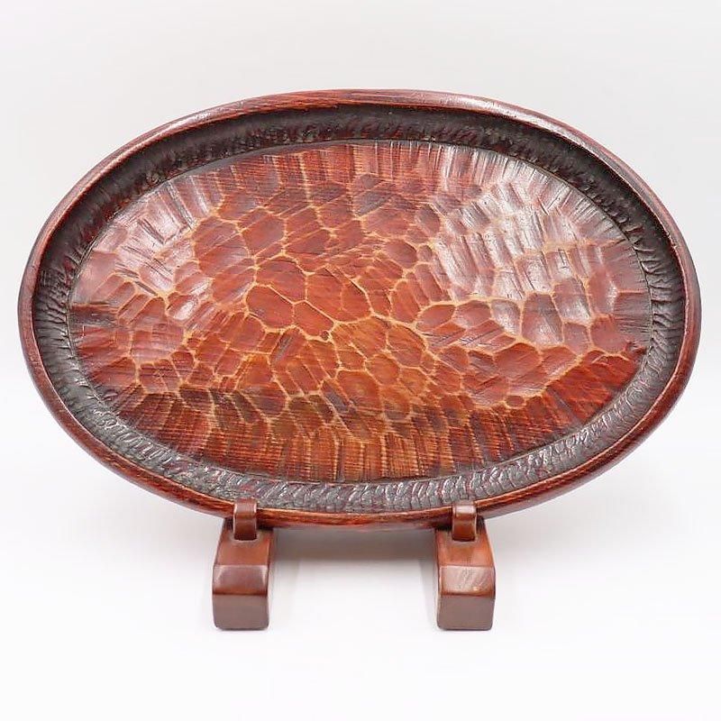 讃岐盆 超美品 木製彫刻模様入り 正方形 お盆 トレー5枚セット 讃岐盆