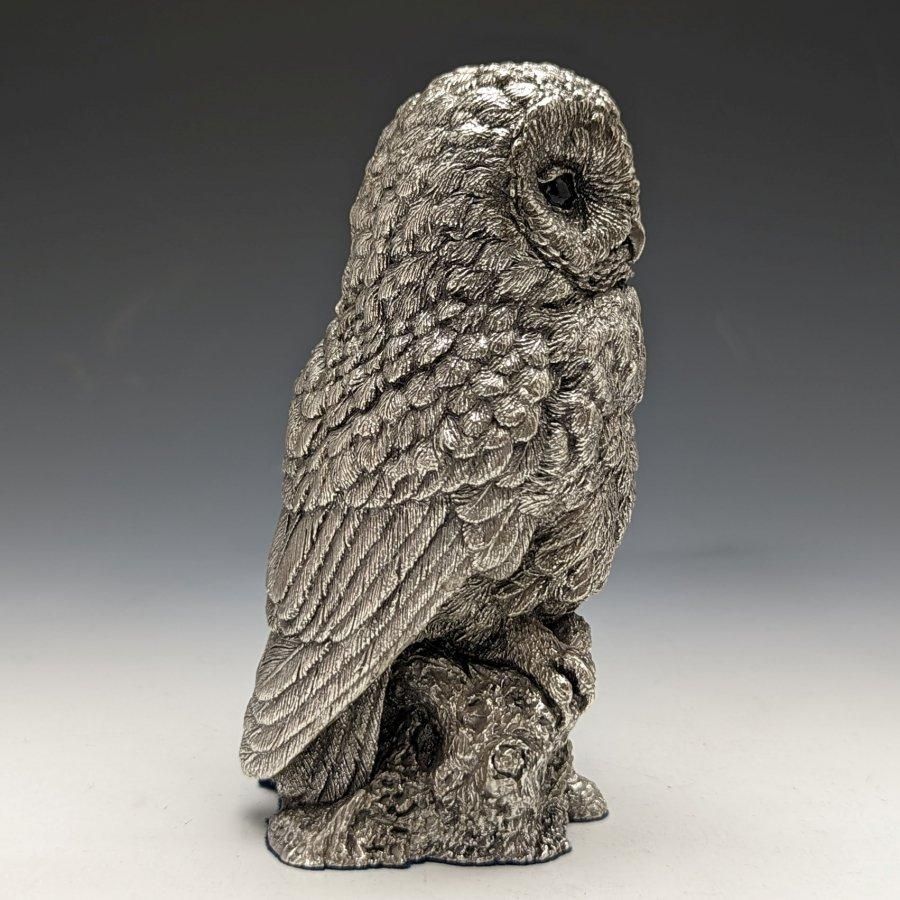 純銀張り彫刻 フクロウ オブジェ 385g 英国 カントリーアーティスト社