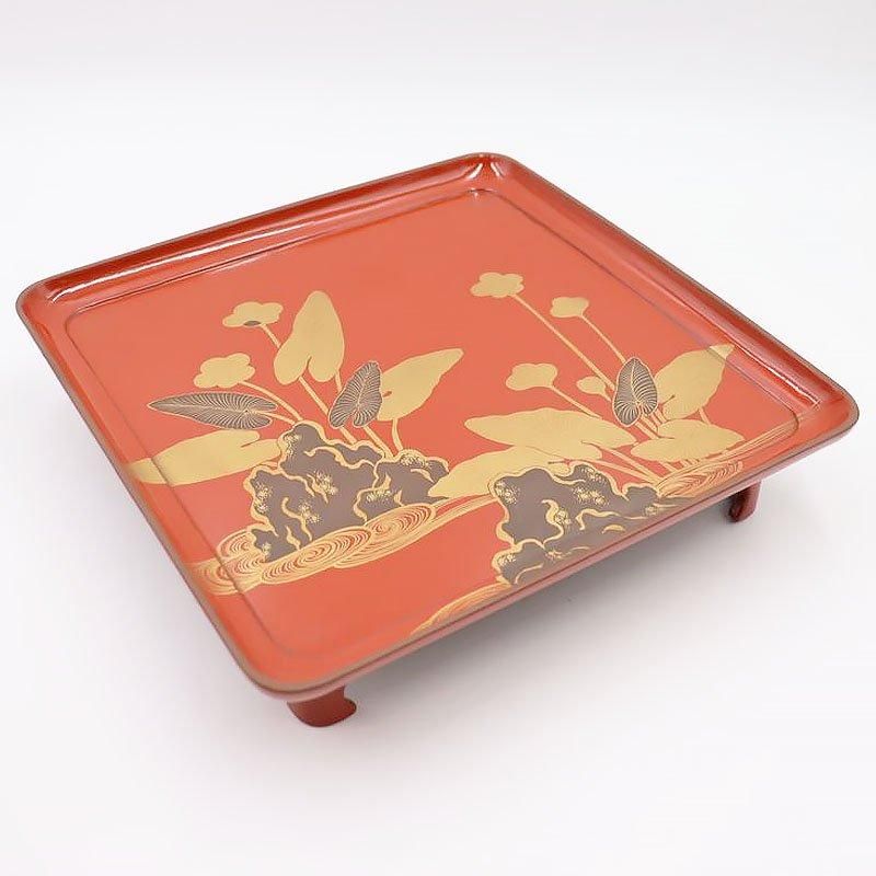 アンティーク 漆塗り 脚付膳 朱塗り 金銀蒔絵 和モダン