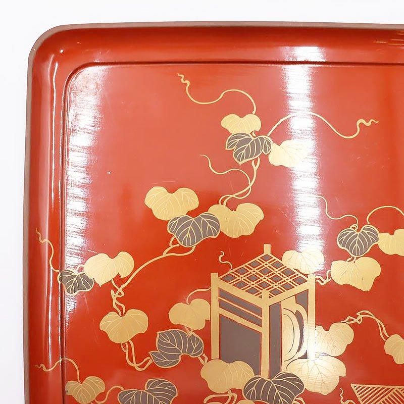 アンティーク 漆塗り脚付膳 朱塗り 金銀蒔絵 和モダン