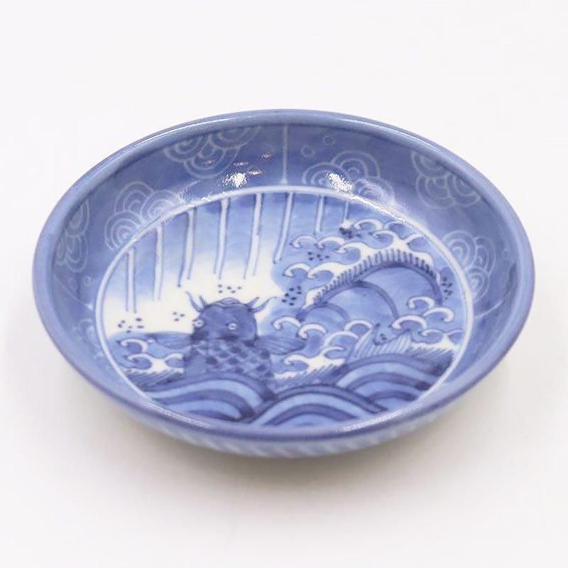 伊万里 波鯉図 皿揃い 5枚 伊万里 波鯉図 皿揃い 5枚 伊万里 波鯉図 皿