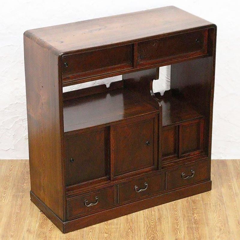 大正時代のアンティーク和風キャビネットケヤキ材製