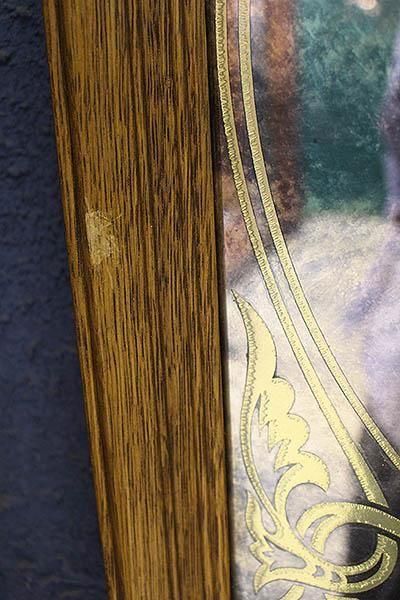 Miller社パブミラー｜三日月と女性の幻想的ヴィンテージ鏡