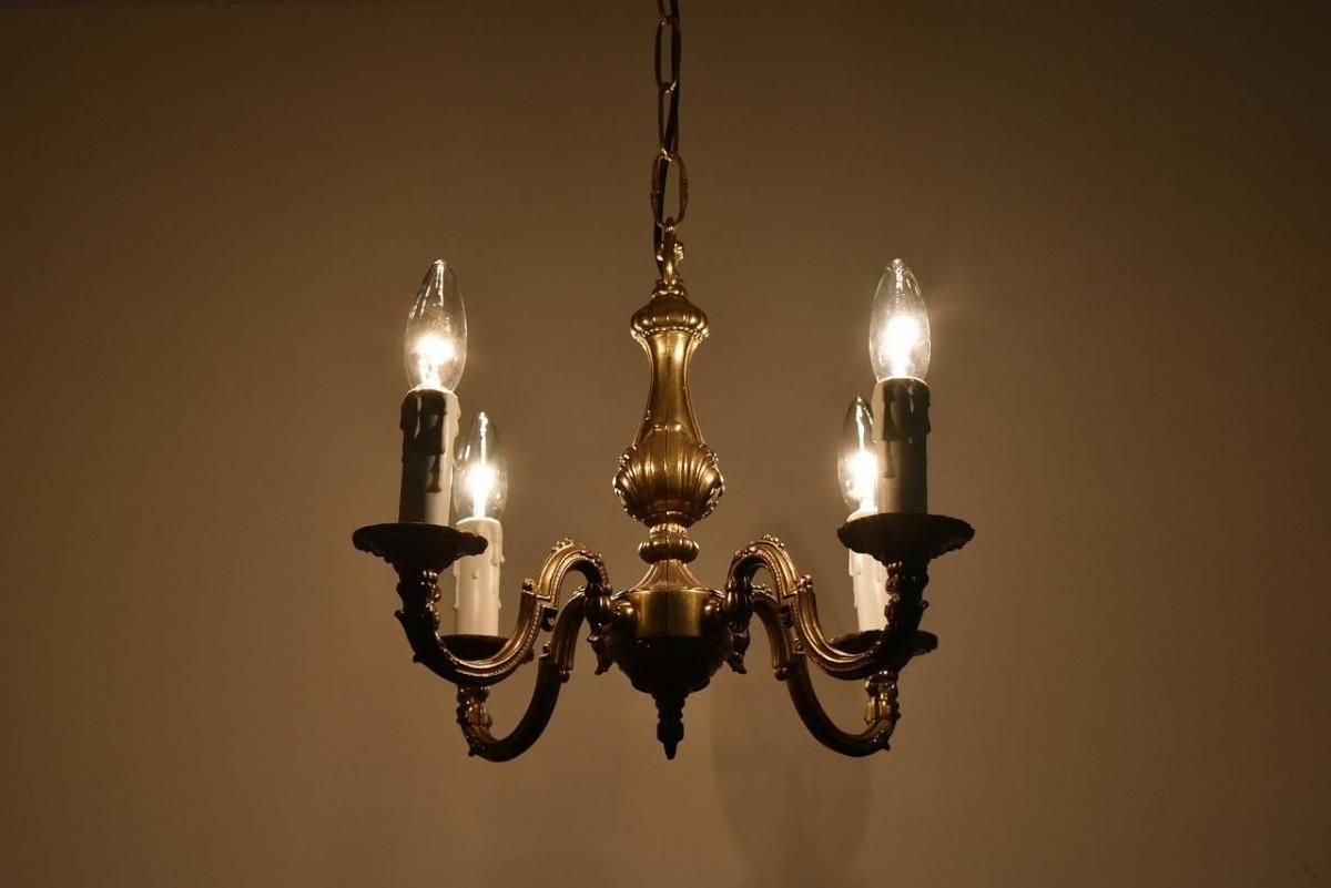 ミニシャンデリア （メロンドロップ）1920年 フランスアンティーク