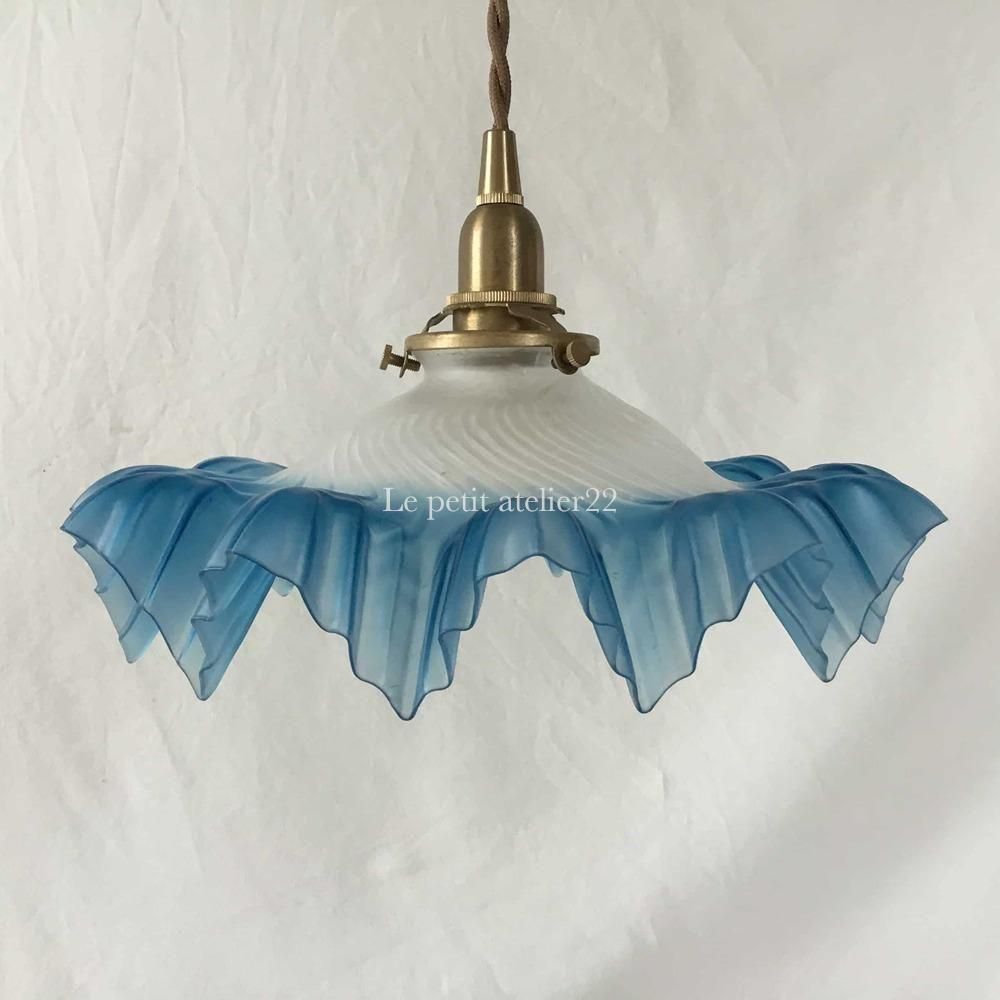 シェードのみ)(すりガラス)フランスアンティーク 照明 ランプシェード