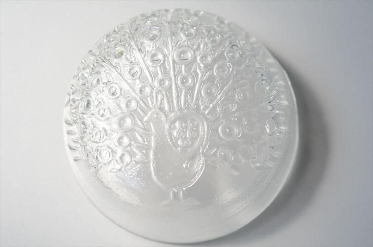 彫刻部分は作家手作り】 ヤマメ鉢 魚エッチング ガラスボウル 楠迪庵