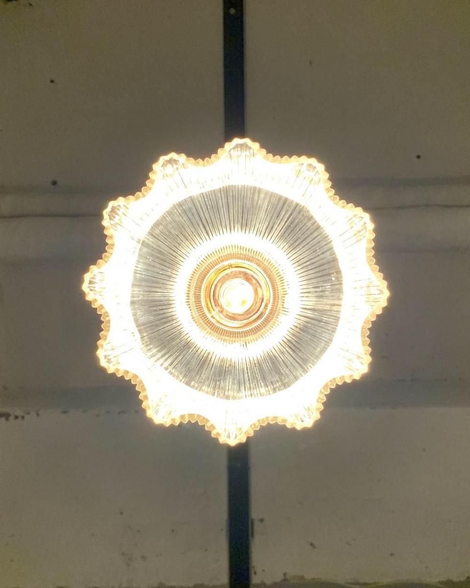 フランス アンティーク ガラスランプシェード クラシックな曲線美