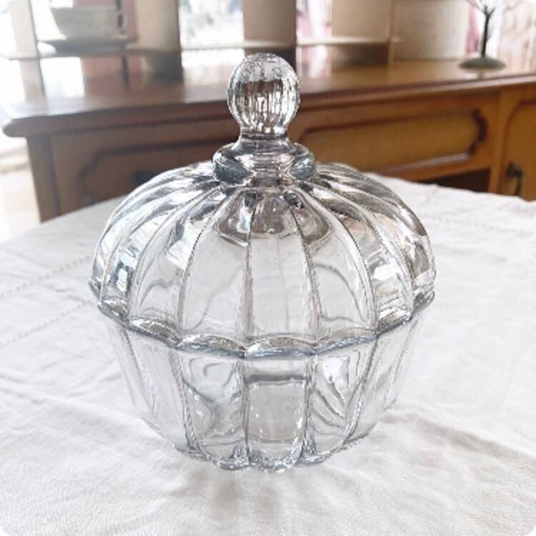 フランス ヴィンテージ キャンディポット ガラス製