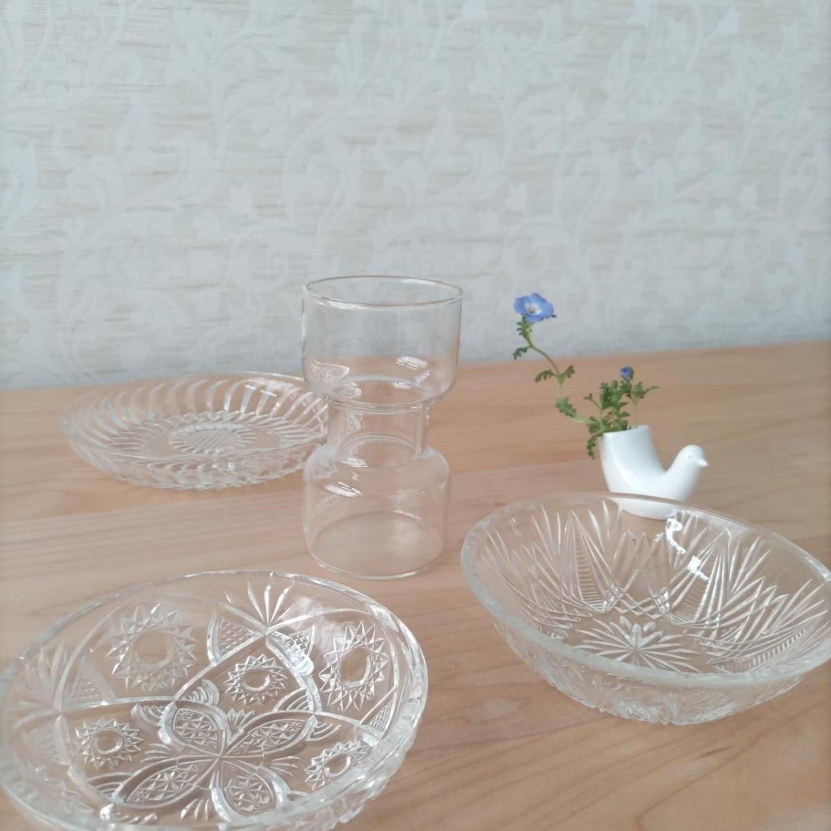 アンティーク 手毬 プレスガラス ボウル 昭和レトロ 日本製