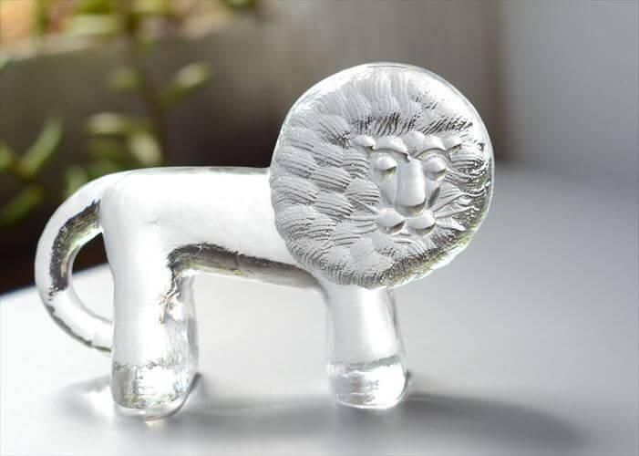 骨董時代ガラス希少練りガラスモニュメントライオン置き物ウランガラス