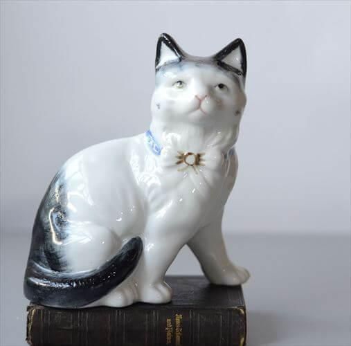 フランス 白磁器 猫 オブジェ ヴィンテージ フィギュア