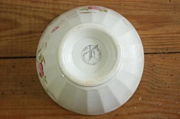 ムーランデルー窯 花模様カフェオレボウル フランスアンティーク