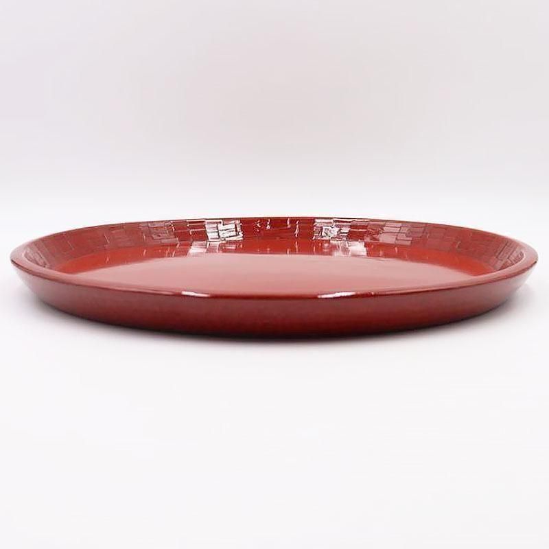 ヴィンテージ 後藤塗り 朱赤 丸 折敷 骨董 昭和初期 大サイズ