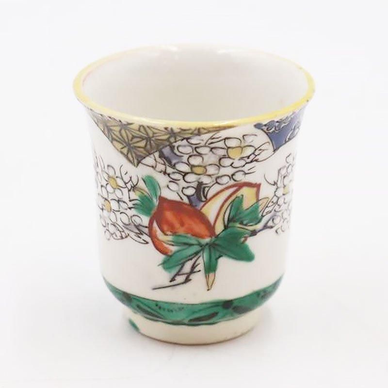 九谷焼 手描き 猪口 ぐい呑み 大正時代 アンティーク