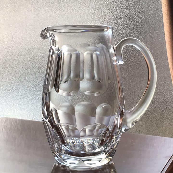 アンティークバカラ製重厚なクリスタル水差し1841年代作品