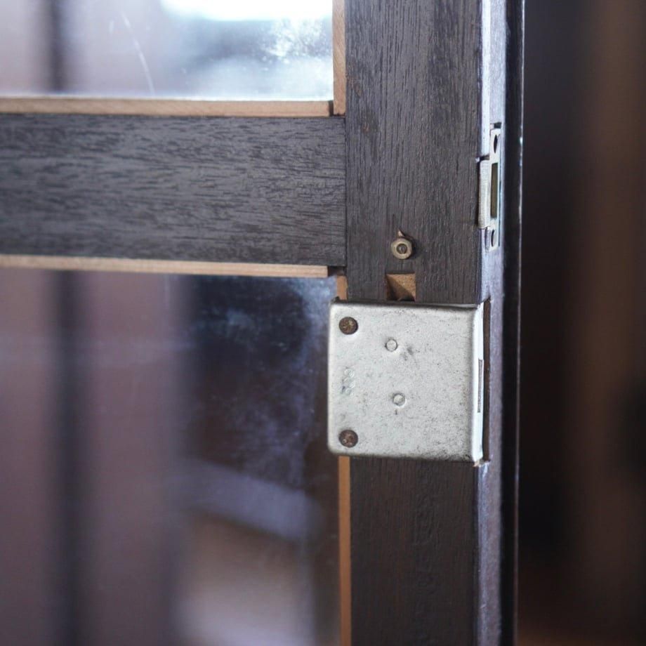 昭和初期 木製ガラス棚 四段収納 アンティーク