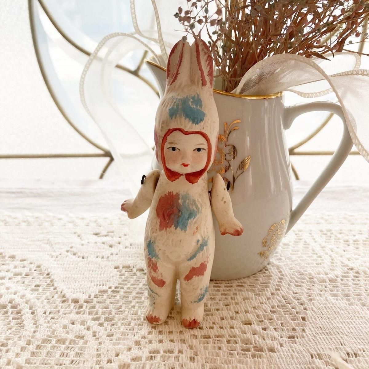 フランスアンティーク LOULOUパジャマドッグ レアカラー ビスクドール