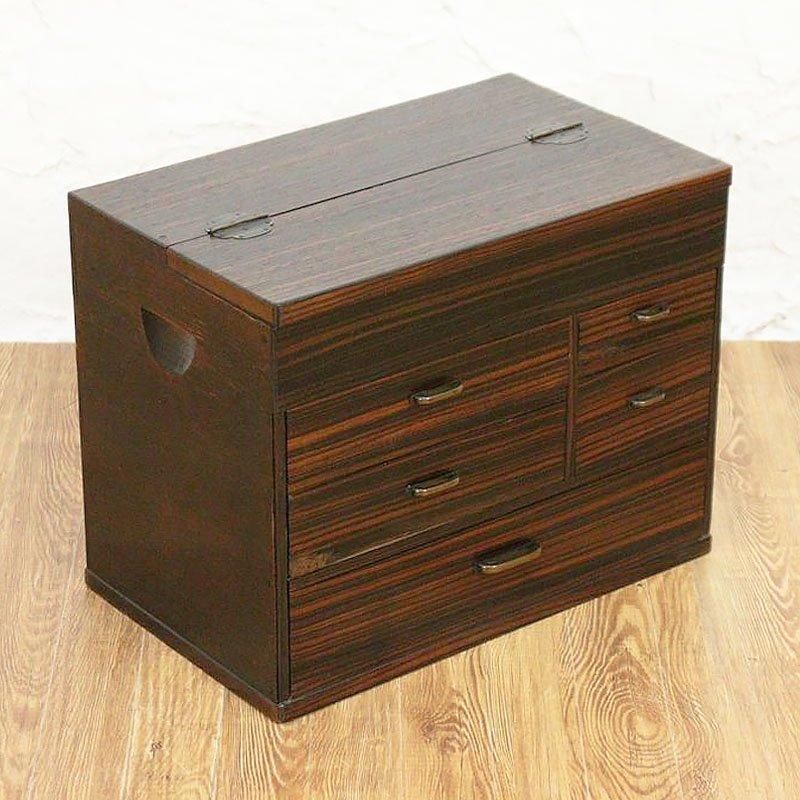 お針箱 お裁縫箱 大正昭和初期の木製アンティーク