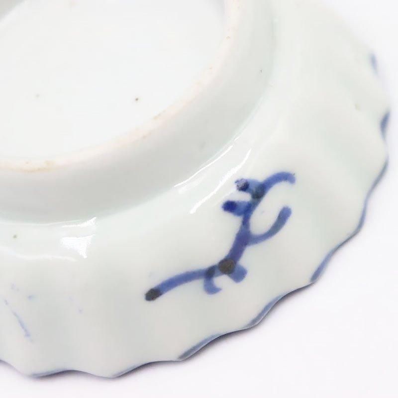 明治大正時代のアンティーク豆皿 笑顔の柳描き