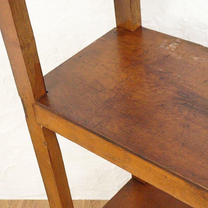 アンティークアメリカ製キャスターラック 木の温もり感じる