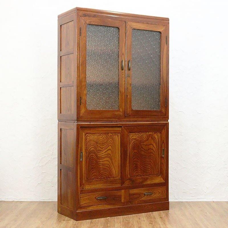 アンティーク 古民家 レトロ 食器棚 キッチンラック 収納 箪笥 たんす