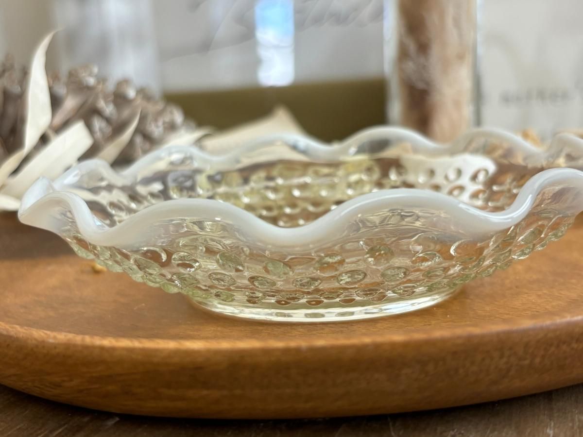 アンティーク アンカーホッキング ミルクガラスボウル