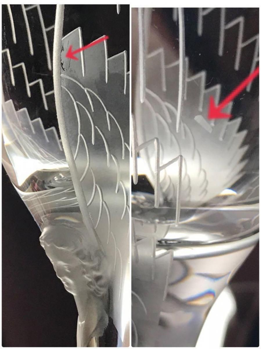 アンティークフランス製ラリック微笑みの天使シャンパンフルート希少品