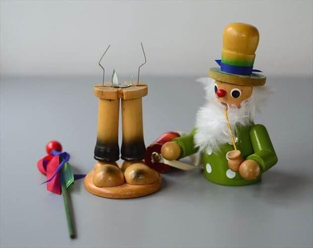 ドイツ製アンティーク木製煙出し人形 白髭モチーフ