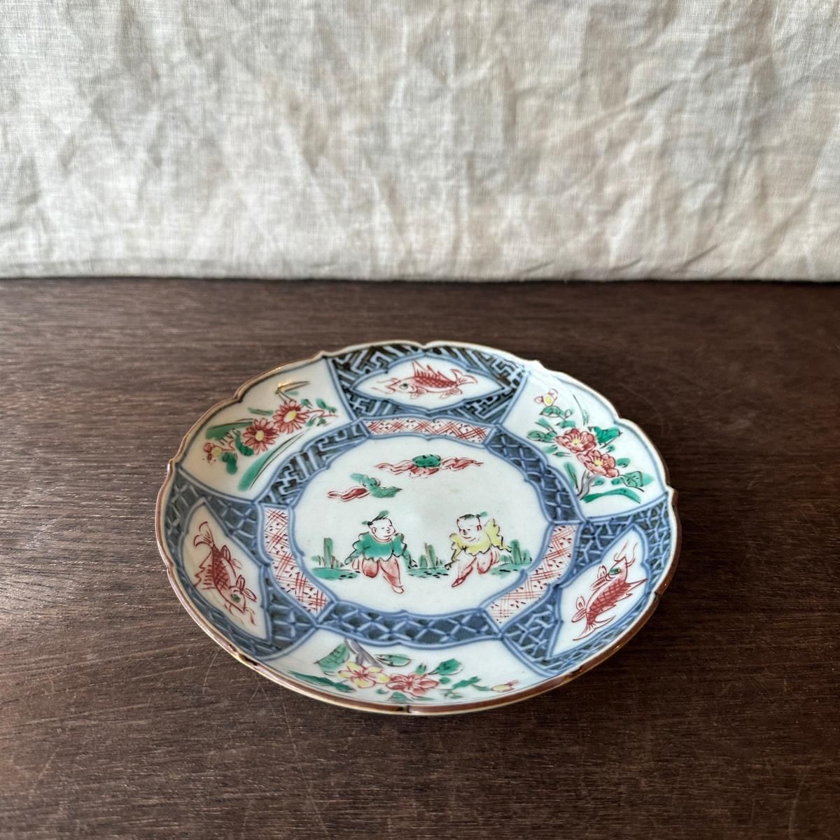 明治時代頃の柔らかなブルー大皿