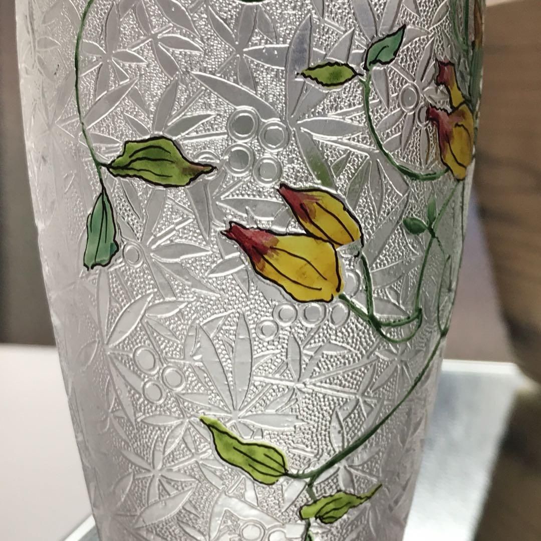 アンティークバカラ花瓶エグランティエ豪華な希少アールヌーヴォー期作品