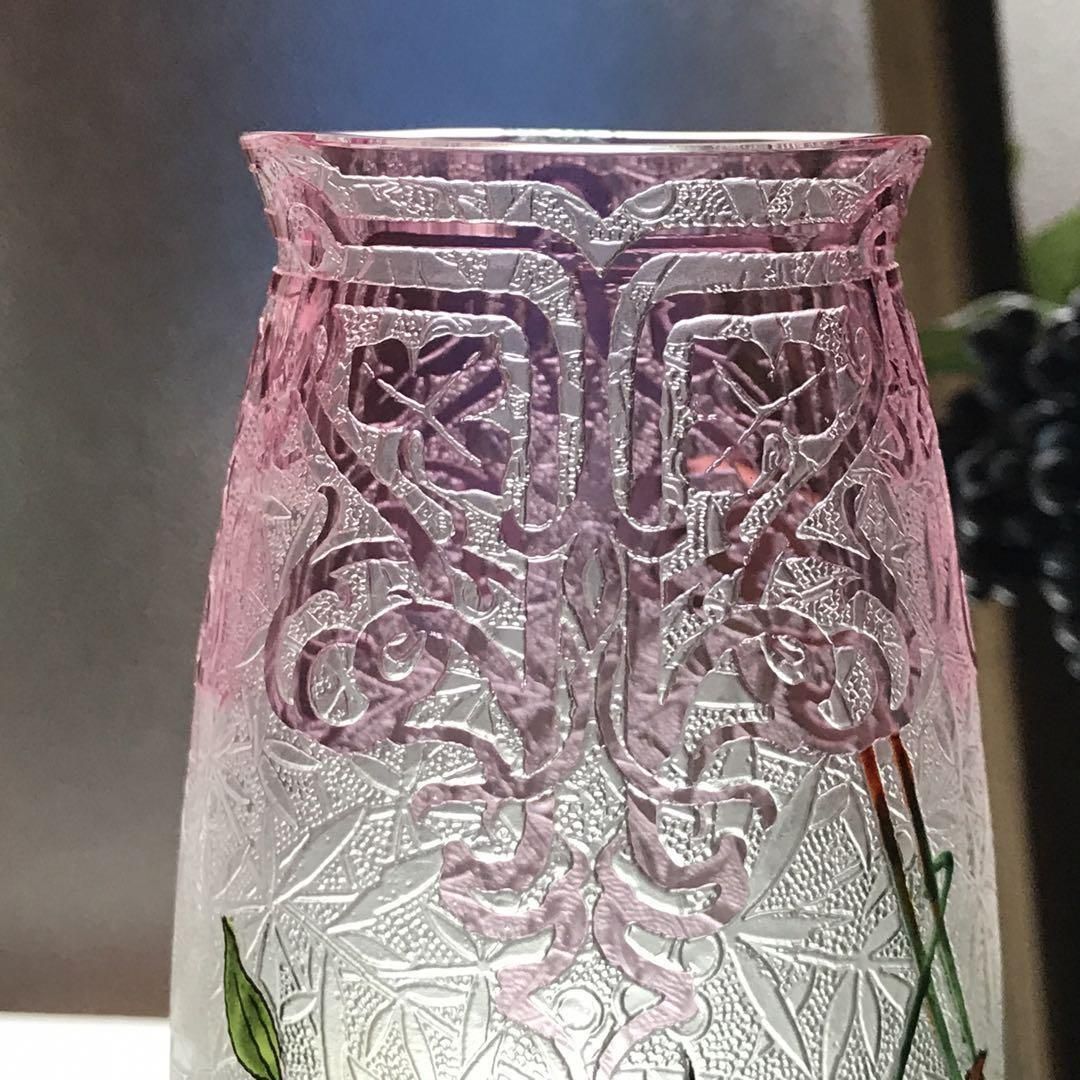 アンティークバカラ花瓶エグランティエ豪華な希少アールヌーヴォー期作品