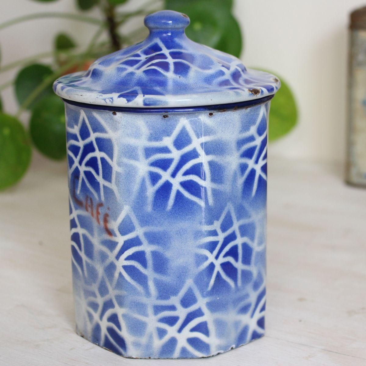 フランス・アンティーク JAPYスタイル ホーローキャニスター 