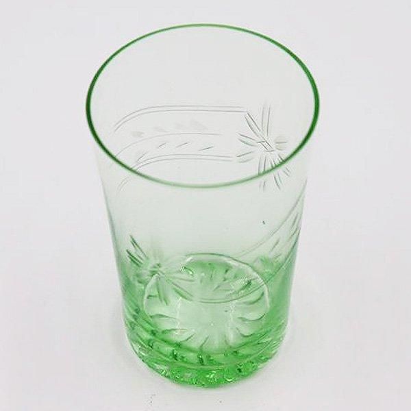 ウランガラス コップ グリーン 大正レトロ