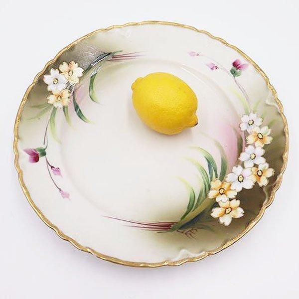 貴重品！オールドノリタケ 花びら型容器 ハンドペイント風景画