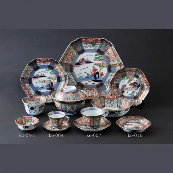 古伊万里 染錦 面取 鉢3点 麒麟図 タサコサ 東さ7-1124③ 古伊万里 染