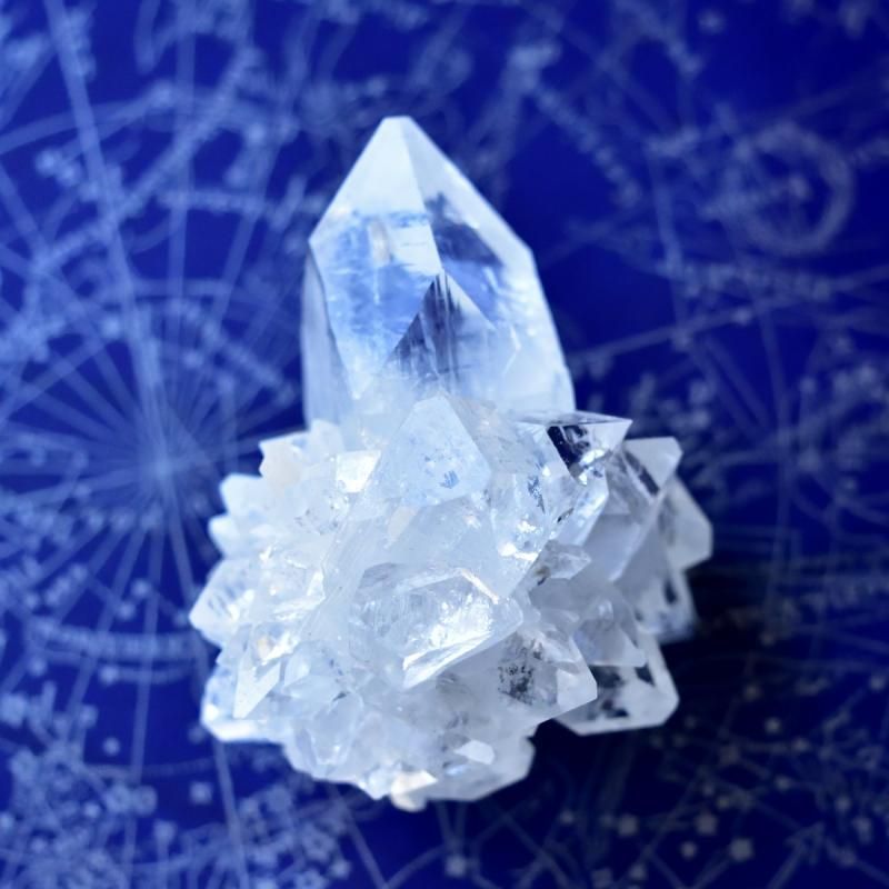 クリアアポフィライト ダイヤ インド産 100g/ 鉱物・結晶原石 - 天然石