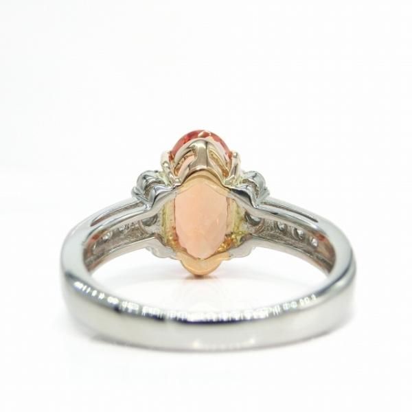 インペリアルトパーズ ダイヤモンドリング ITZ 3.59ct D 0.44ct Pt950