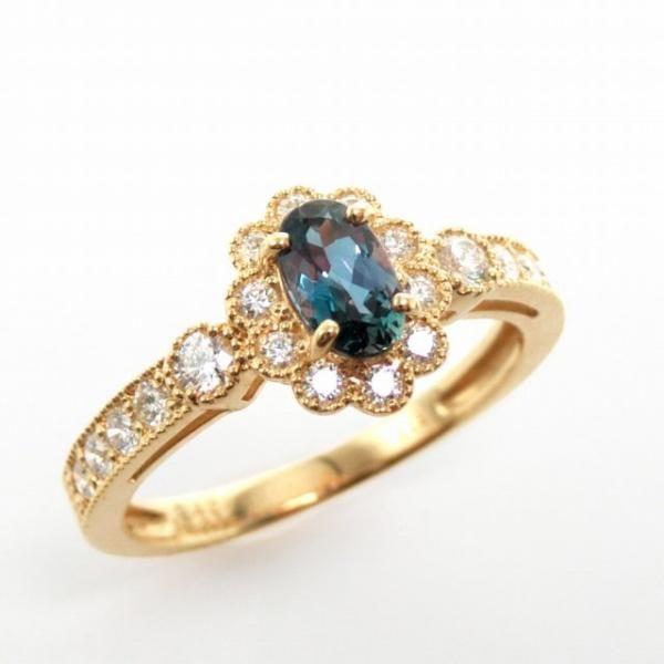 ブラジル産アレキサンドライト ダイヤモンドリング AX 0.42ct D 0.3ct