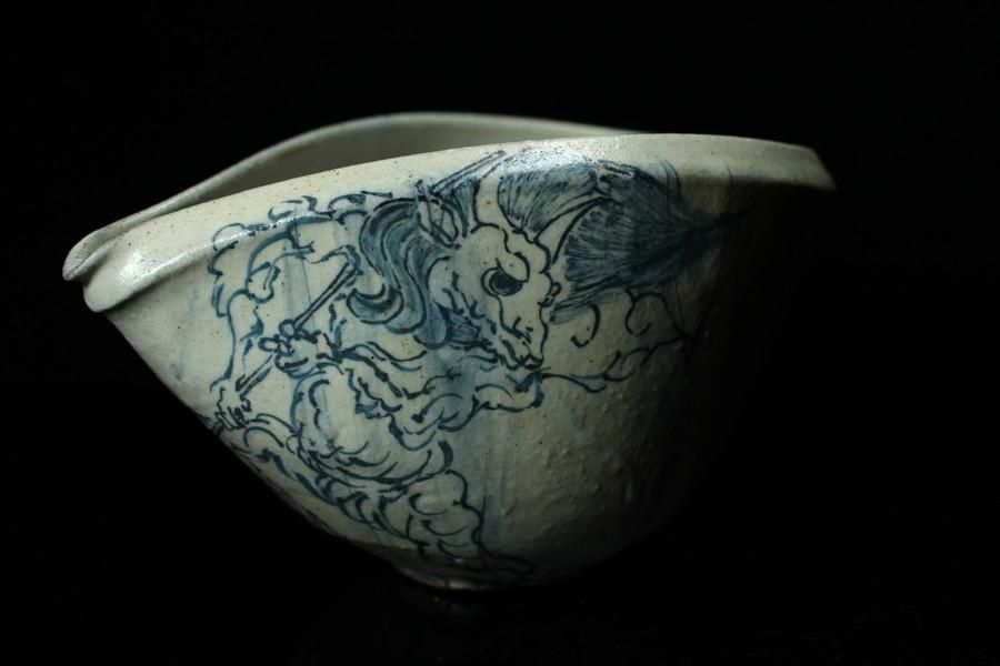 清水六兵衛 図変手付向付鉢 清六銘 希少 清水六兵衛 図変手付向付鉢 清