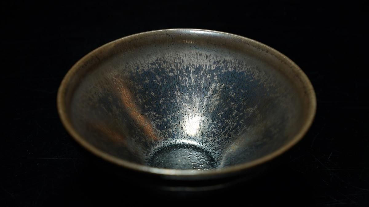 灰被天目茶碗（古谷 宣幸作）共箱 【茶道用抹茶碗】 灰被天目茶碗