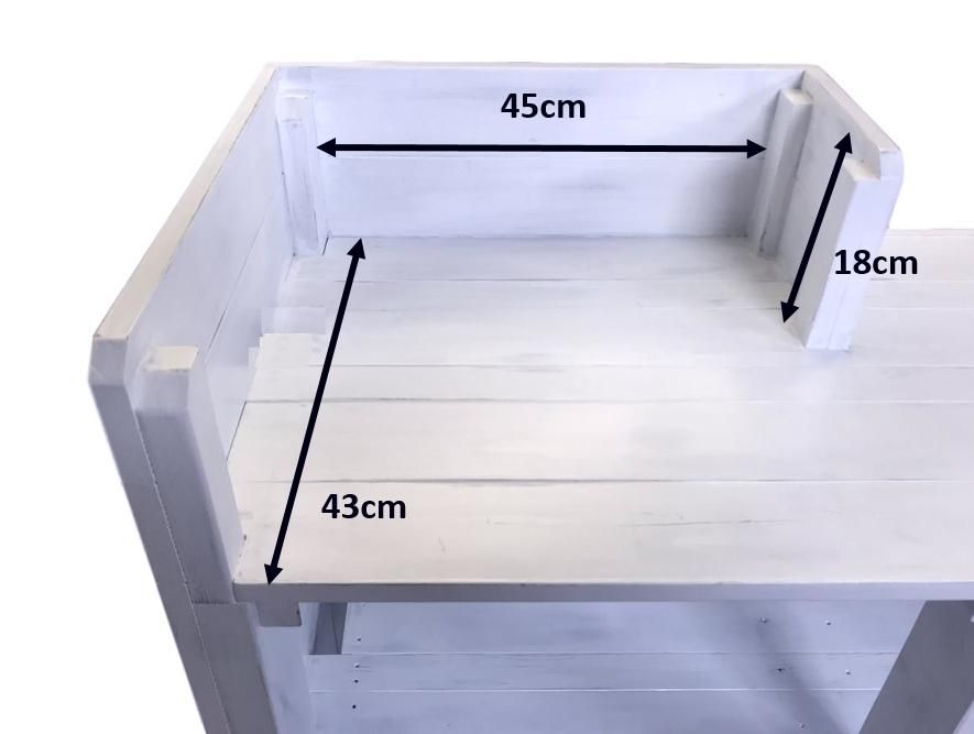 木製レジカウンター・受付カウンター_バッグ置付_幅120cm×奥行60cm×高