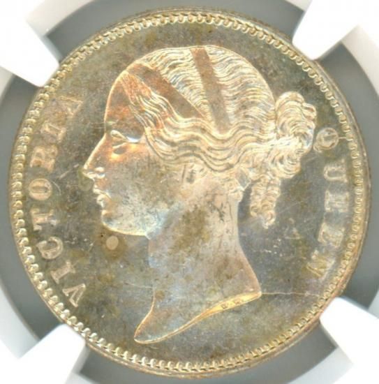 1840年 インド ルピー MS 61 とオリ千