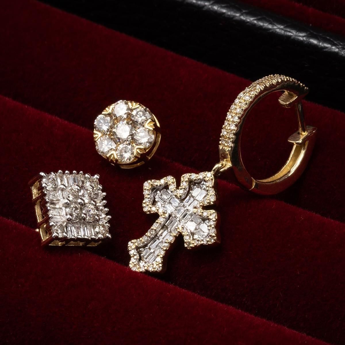 ダイヤモンド 18K イエローゴールド ピアス 8mm APE-V3166(M