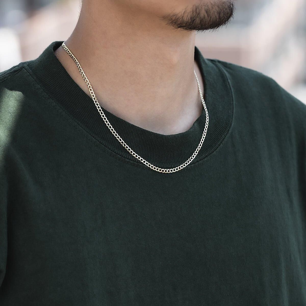 10K イエローゴールド キューバンネックレス 幅3mm 45cm-55cm KKP5477