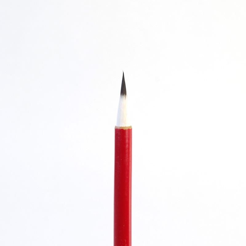 中国美術 漆 堆朱 書道筆 穂なし 全長約28cm 双料写巻 朱管