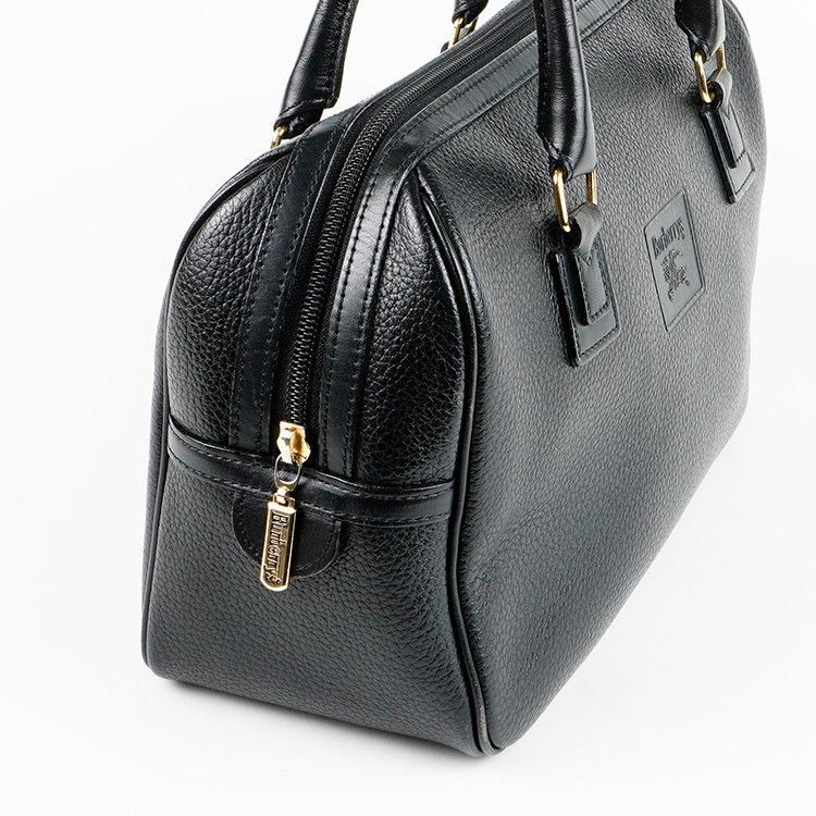 ロゴ刻印ミニボストンバッグ ブラック ヴィンテージ|バーバリー