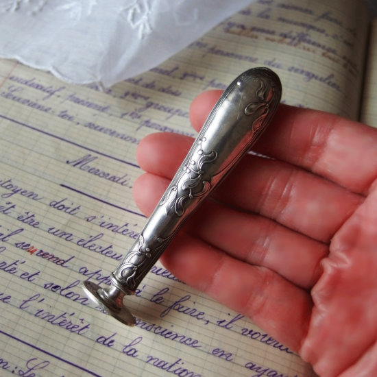 アンティークスタンプ | フランス 純銀製ヤドリギのシーリングスタンプ